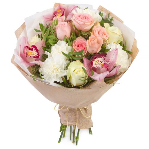 Цветочный букет «Розовый мотив»