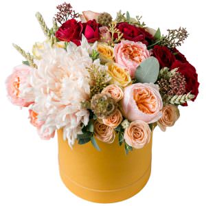 Цветы в коробке «Жемчуг»