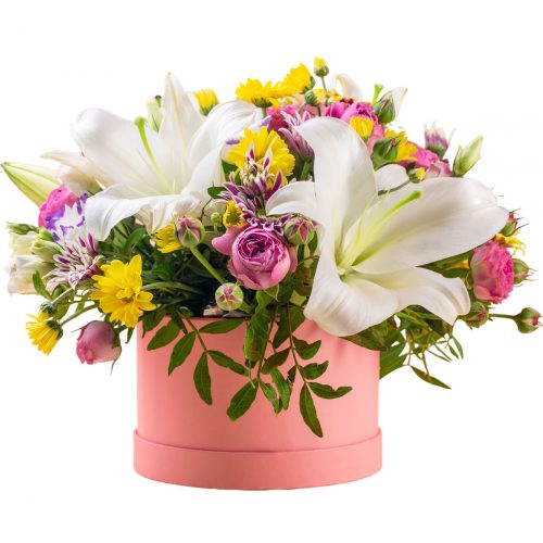 Цветы в коробке «Утренний блеск»