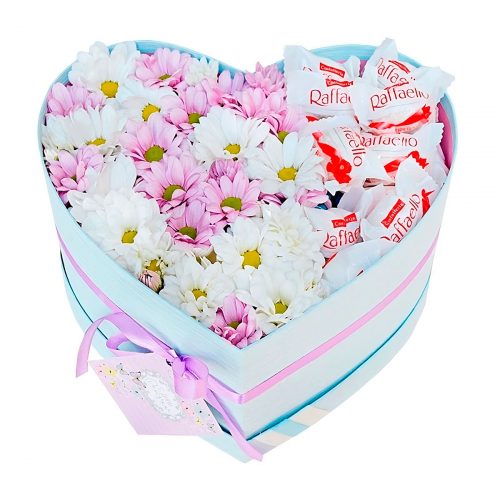 Цветы в шляпной коробке «Сиреневый закат»