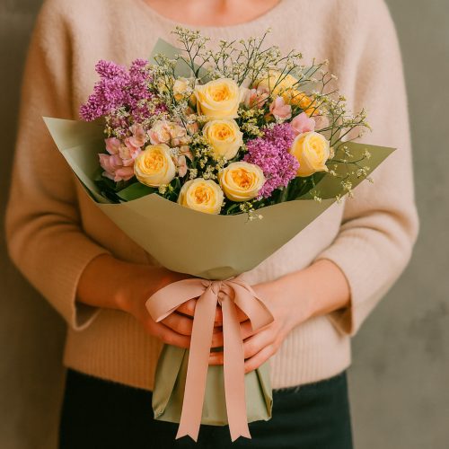 Флористический букет «Солнечный шарм»